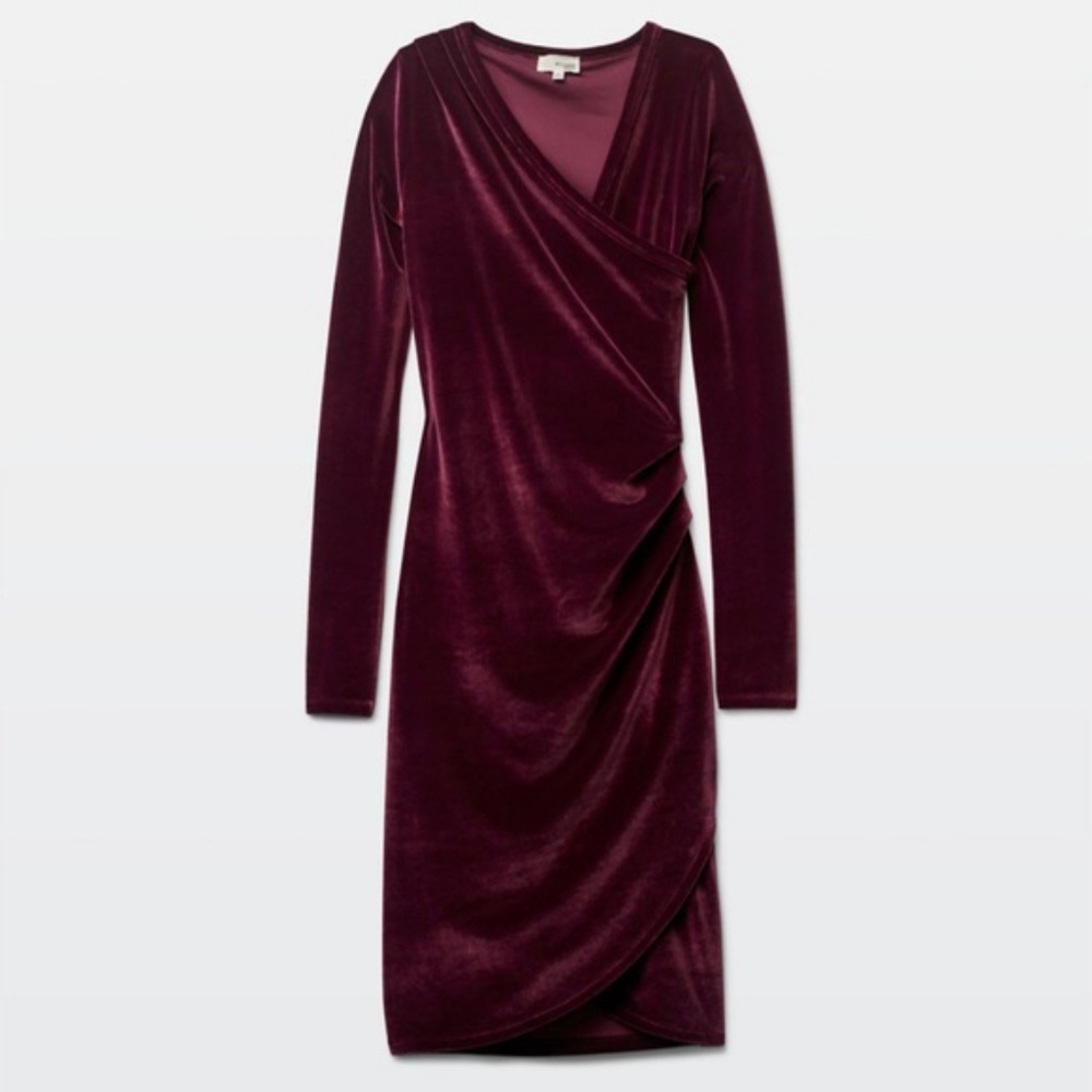 Aritzia Wilfred Free Klum Velvet Dress